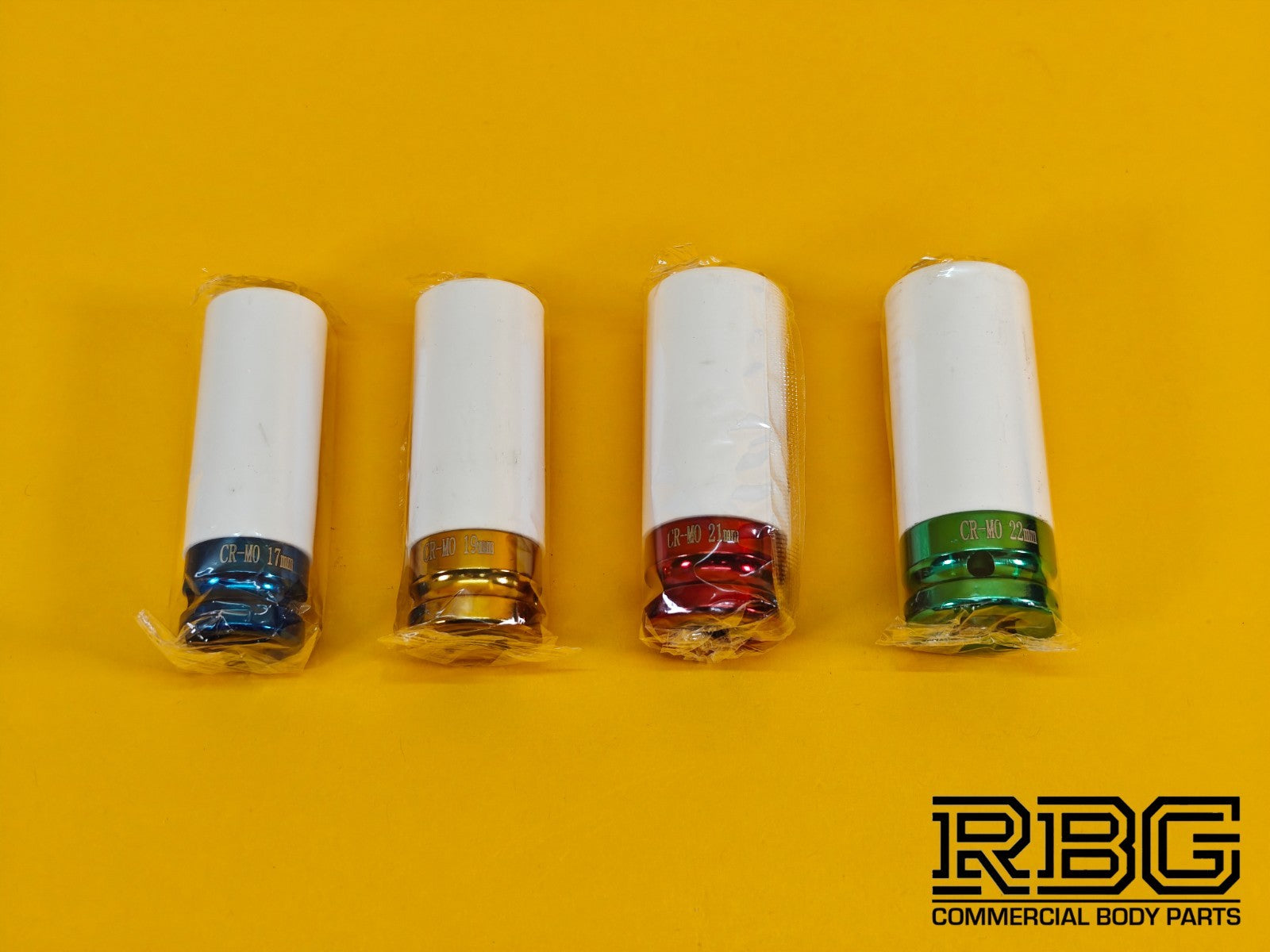 Sockets Set Alloy Wheel Nuts Sleeved Protective Sockets 4 piece 17, 19, 21, 22mm
