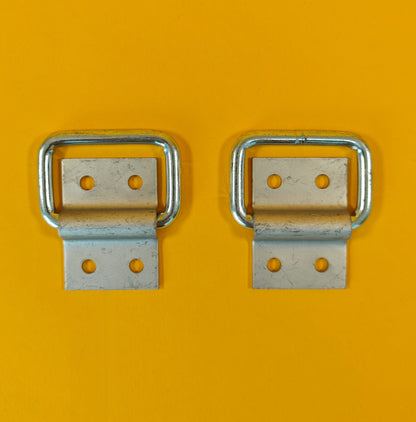 2x Square Lashing Ring & Cleat Zinc Plated for Trailer Caravan Horsebox Truck