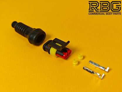 SuperSeal Connector Kit 2 Way Male With Protective Boot AMP Wiring Waterproof TE