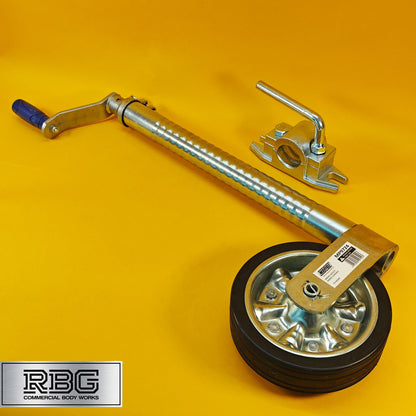 48mm Jockey Wheel + Clamp Ribbed Heavy Duty Serrated 500kg Trailer Caravan UK
