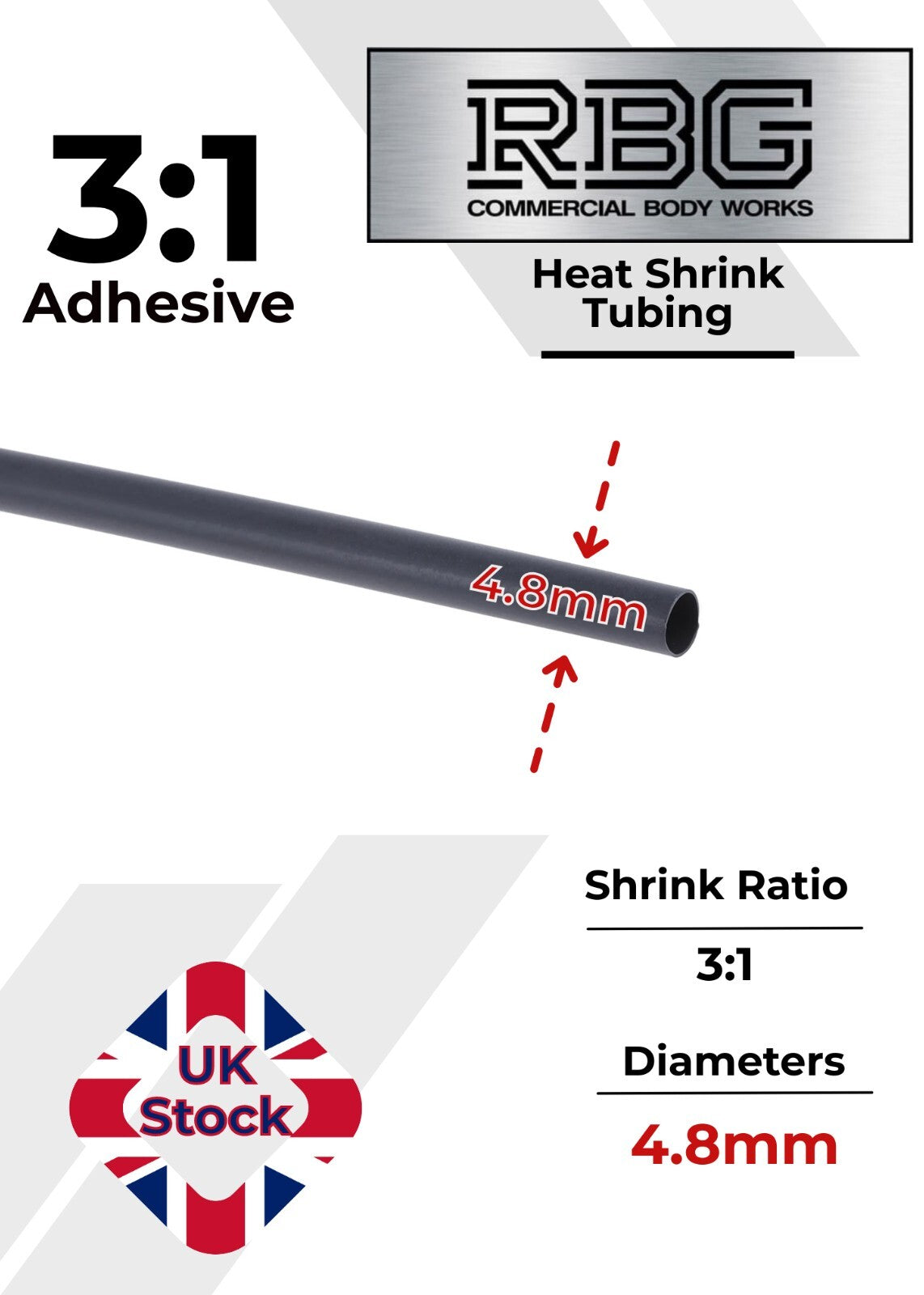 ADHESIVE HEAT SHRINK TUBE 3:1 BLACK HIGH QUALITY SHRINKS: 1M,5M,10M,20M,50M,100M
