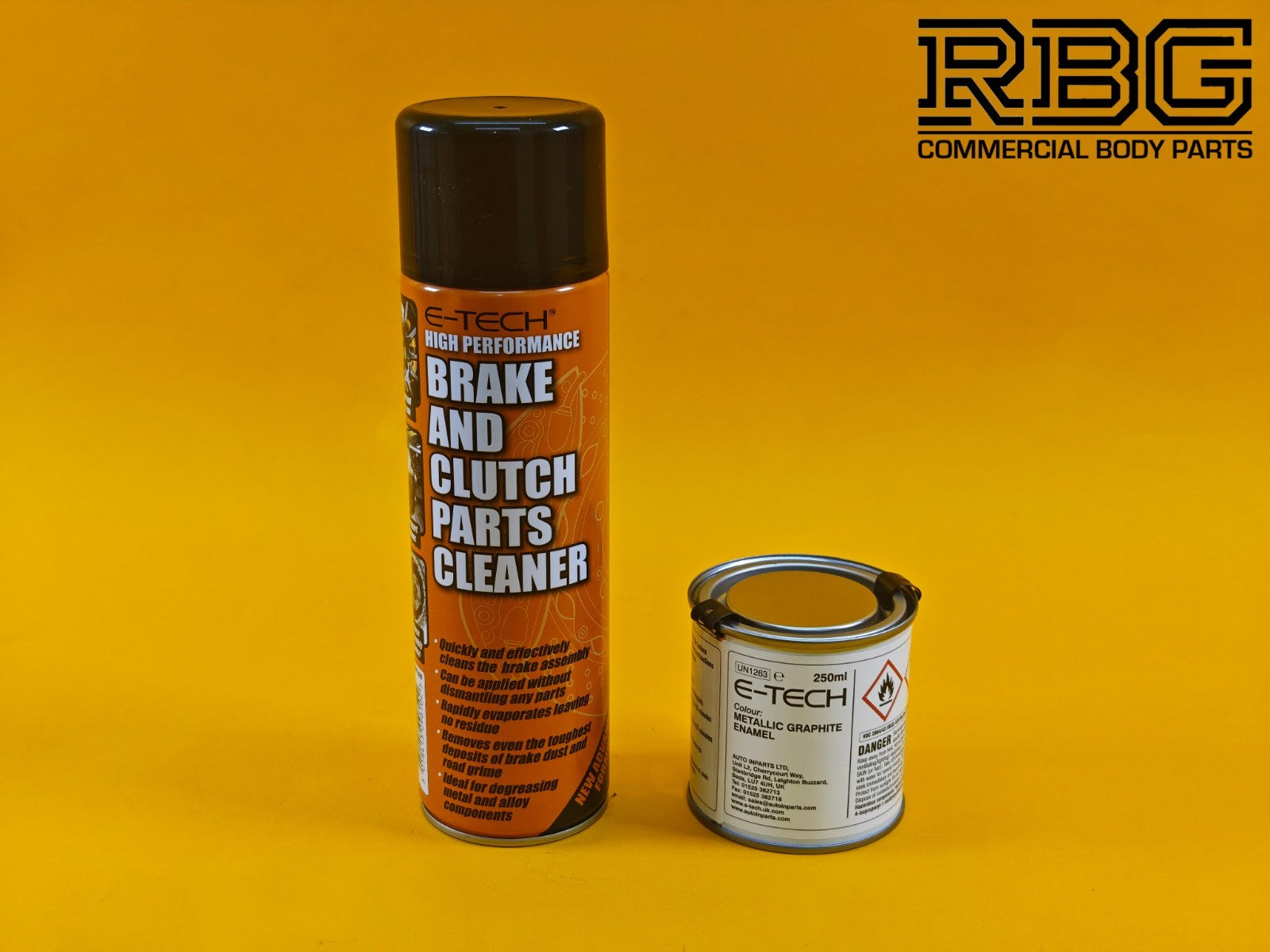 Brake Caliper Paint Kit GRAPHITE, Paint + Cleaner + Brush E-TECH For Car Vehicle