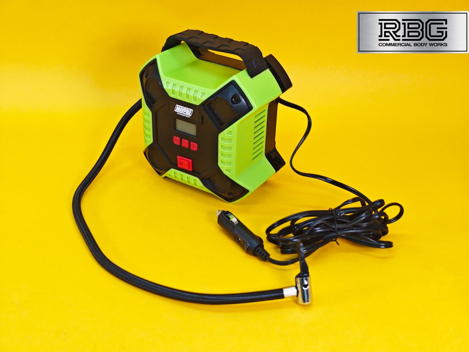 Car Tyre Air Compressor Digital Pump Maypole Portable 12V Tyre Inflator + LED
