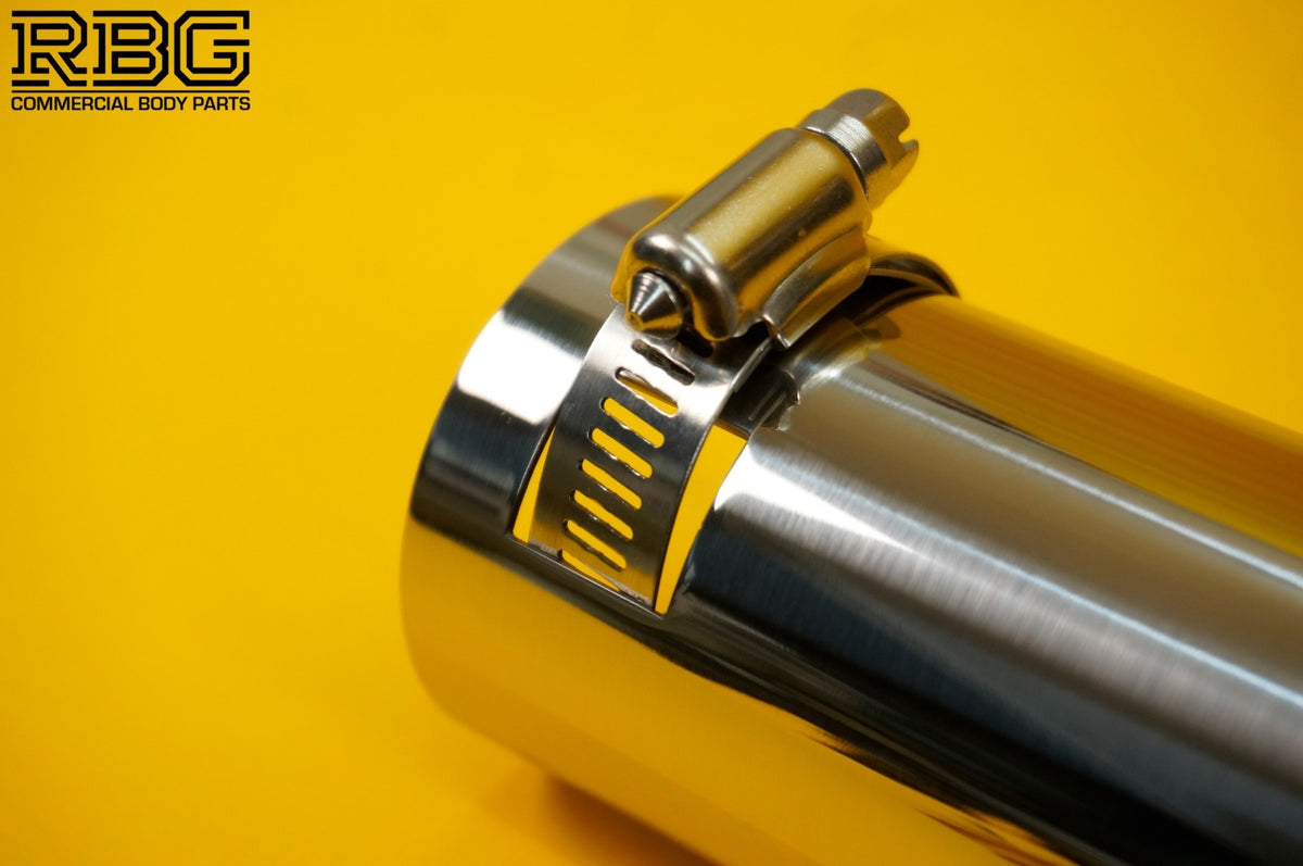 Rolled End Exhaust Tip Stainless Steel Round Tailpipe 36mm-46mm Fitting Range