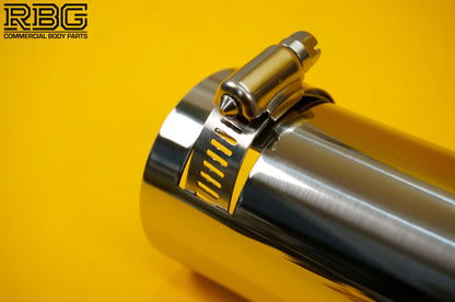 Rolled End Exhaust Tip Stainless Steel Round Tailpipe 36mm-46mm Fitting Range