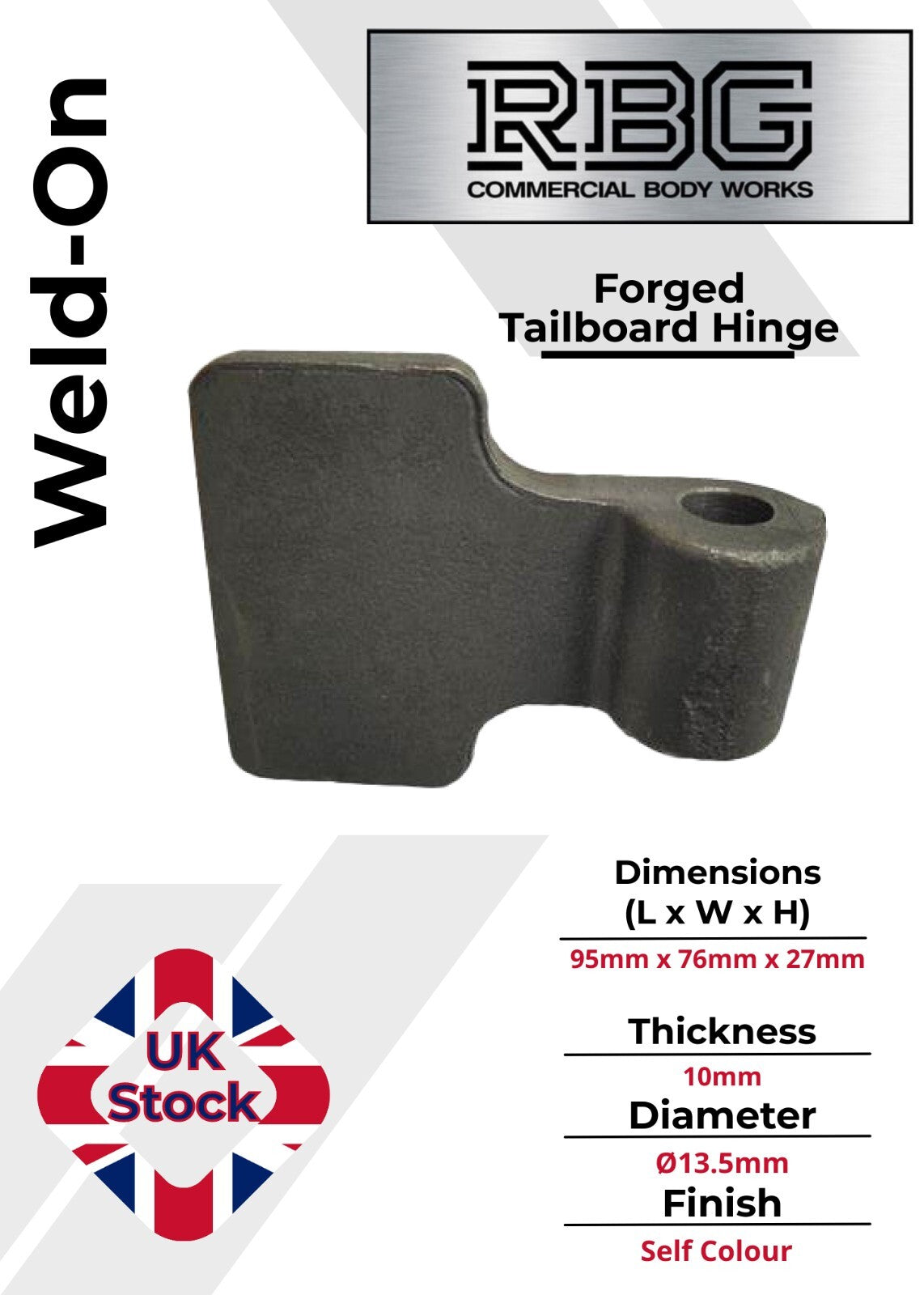 Flat Hinge Weld on Spade Forged Trailer Drop Truck Pickup Gudgeon Tailgate