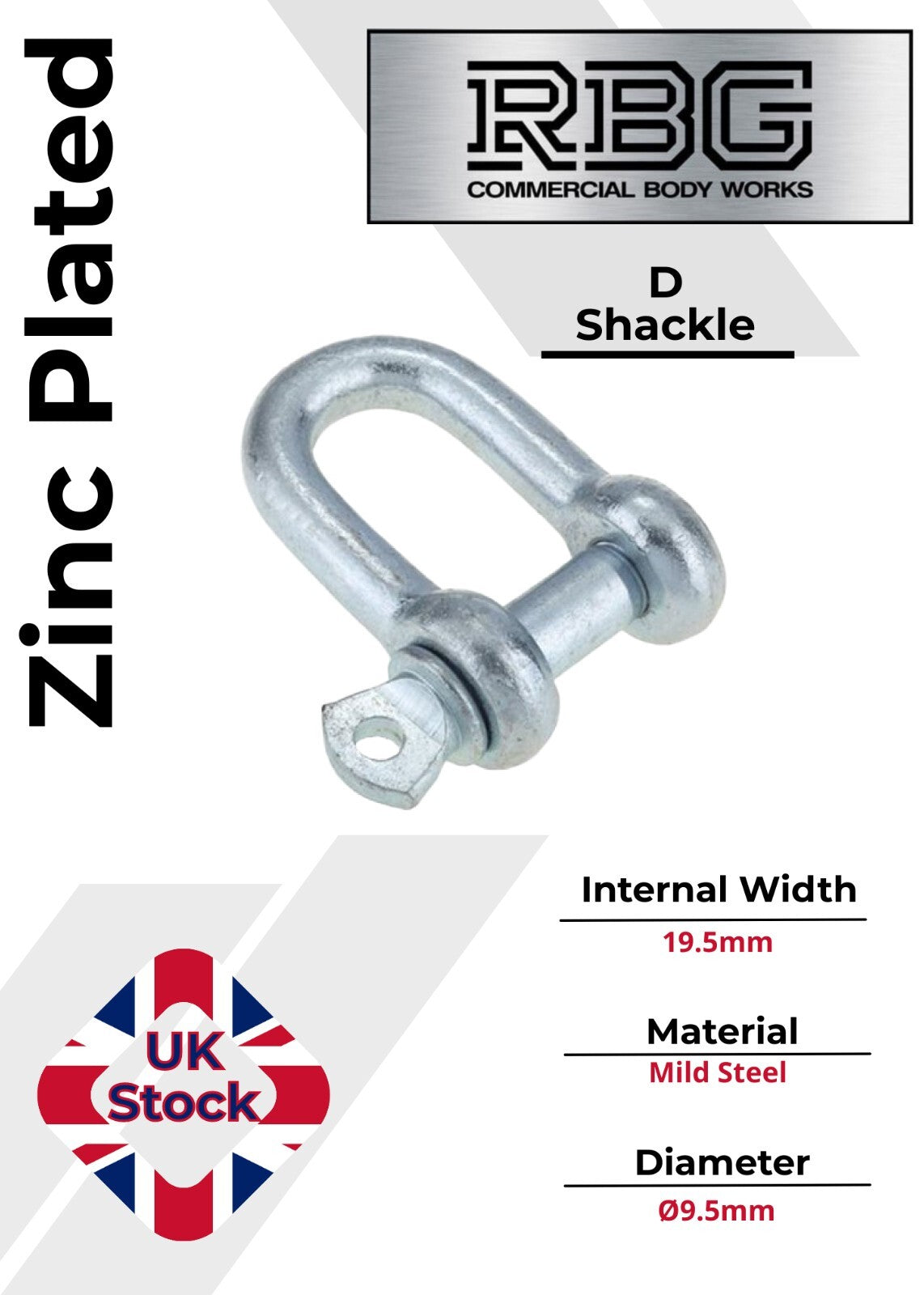 D Shackle Heavy Duty Hex Flush Pin Dee Shackle 19.5mm - 26mm Load Securing