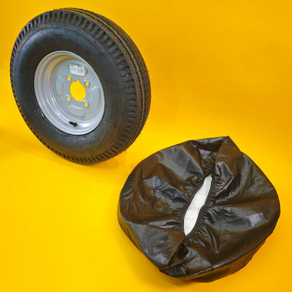 Wheel & Tyre + Cover 500x10 Inch for Trailers 4 Ply 4 Studs 4″ PCD Diameter 10″