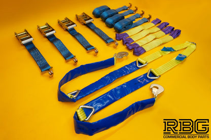 Recovery Ratchet Strap 4Pc SET 5T 4mx50mm + Winching Assistance Strap 1.5mx50mm