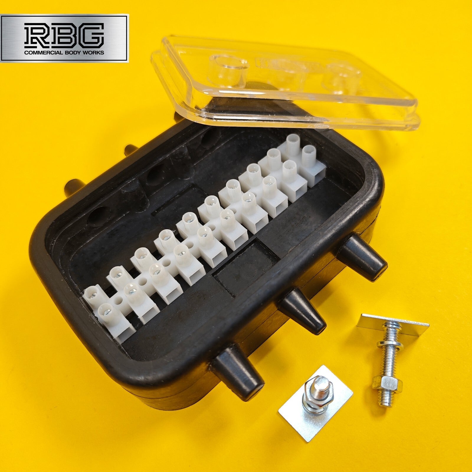 10 Way Junction Box Rubber Waterproof Block for Towing Trailer Caravan 12V & 24V