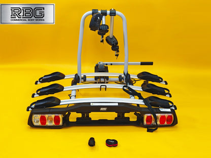 Cycle Carrier 3 Bikes Towball Mounted 45kg Car Rear Tow Bar Ball Tilting Rack UK