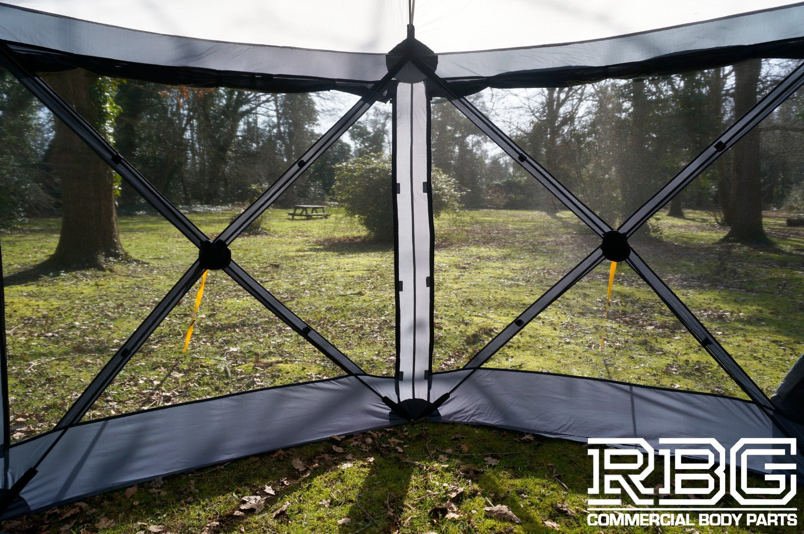 Screen House Gazebo Pop Up 6 Sided Mosquito Netting H230cm, W360cm Large Shelter