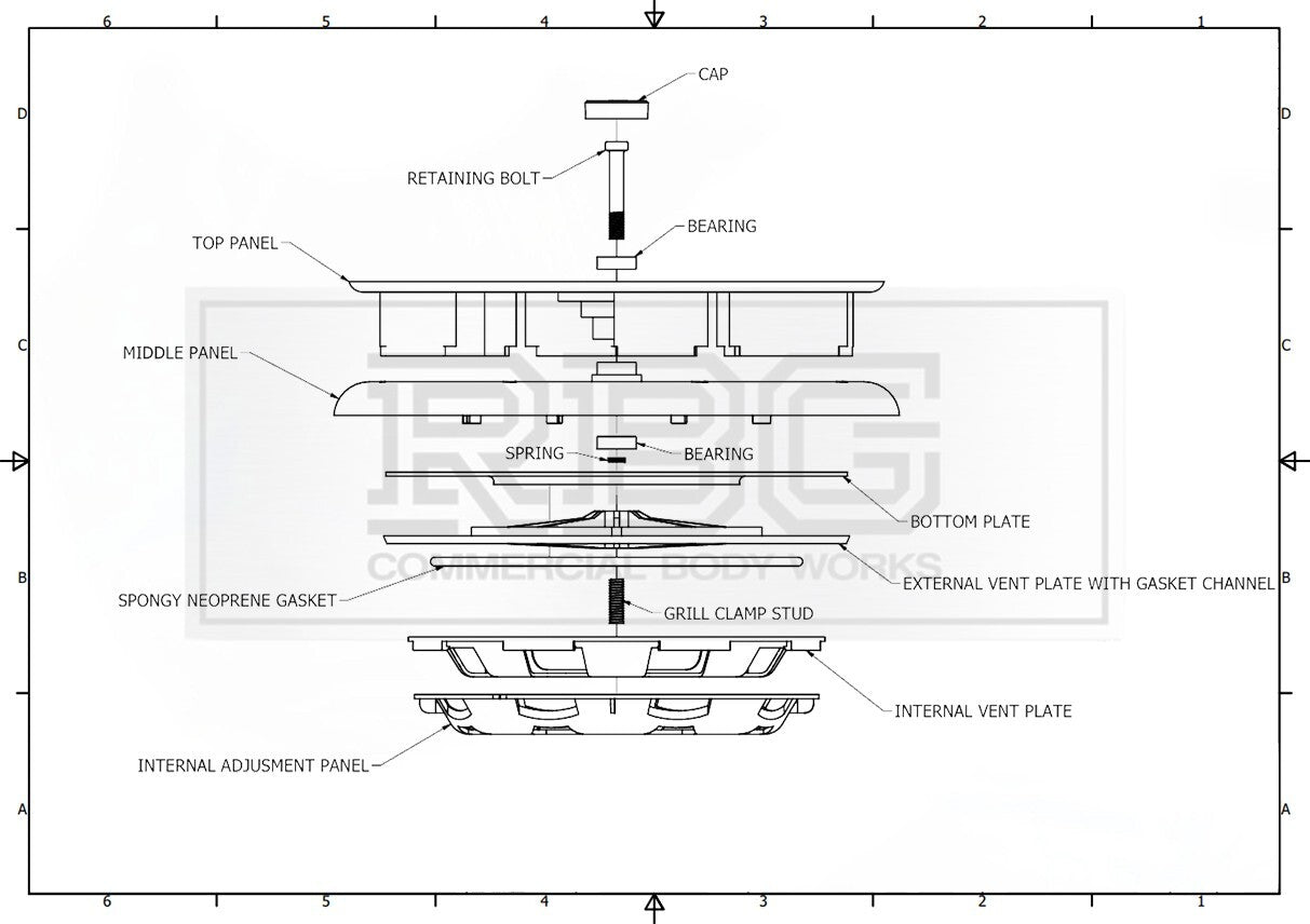 Centaflow™ Wind Driven Vent Black Horsebox Low Profile Rotary Air Vent Van Roof