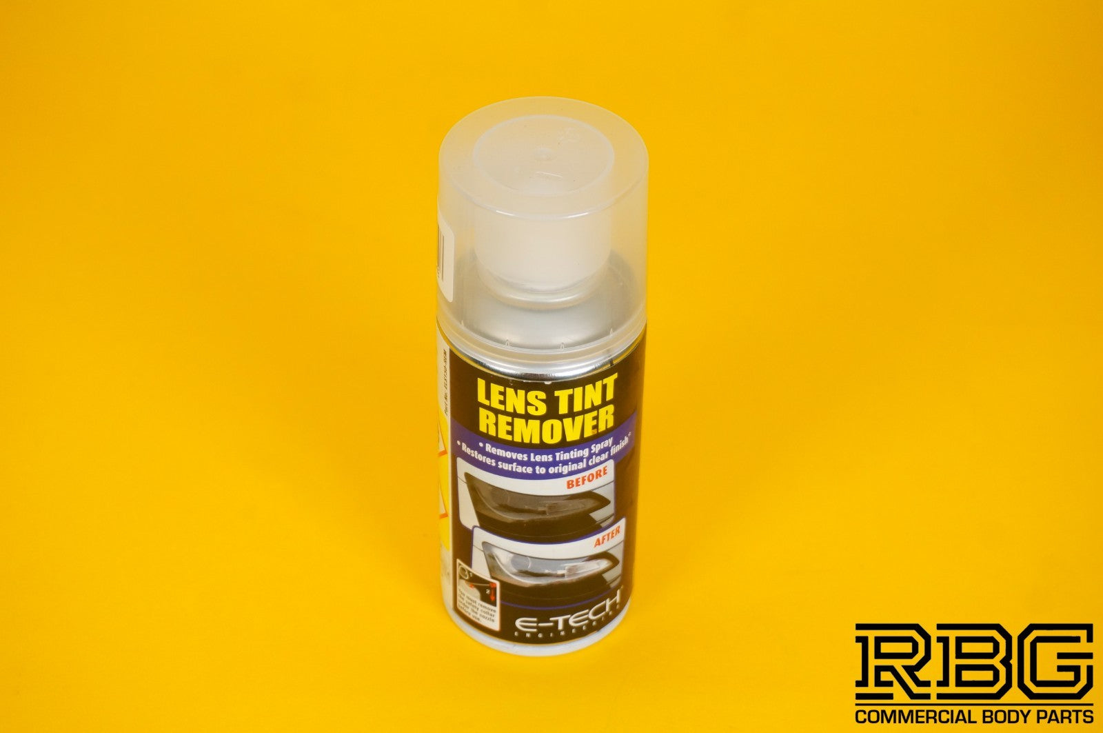 Lens Tint Remover Spray E-TECH 150ml Headlight Lens Glass Plastic Car Motorbike