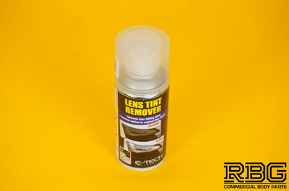 Lens Tint Remover Spray E-TECH 150ml Headlight Lens Glass Plastic Car Motorbike