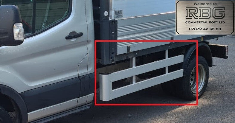 Ford Transit Single Cab Crash Rails Side Guards with Corner Pillars Tipper