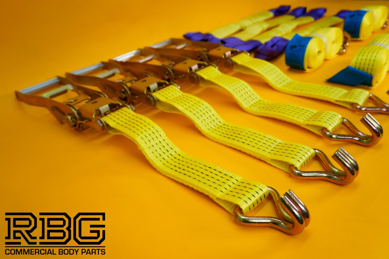 Tie Down Ratchet Strap Hi-Vis Yellow 5Ton Alloy Wheel Large Ratchet Safety 4Pcs