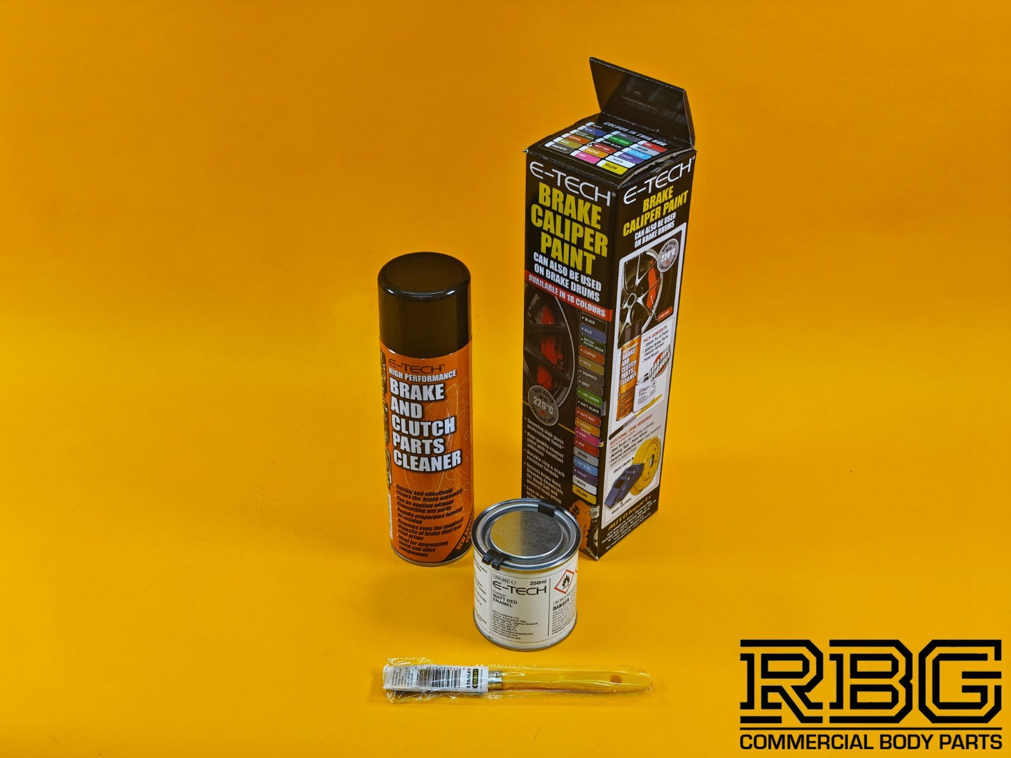 Brake Caliper Paint Kit MATT RED Paint + Cleaner + Brush E-TECH For Car Vehicle