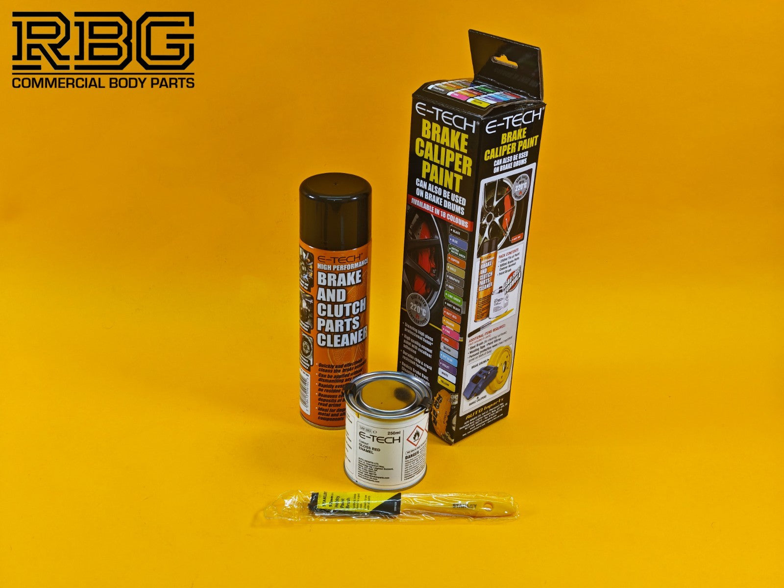 Brake Caliper Paint Kit RED Paint + Cleaner + Brush E-TECH For Car Vehicle UK