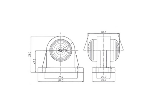 Corner Position Lamp + SuperSeal Socket Outline Marker Red White Lighting 12/24V