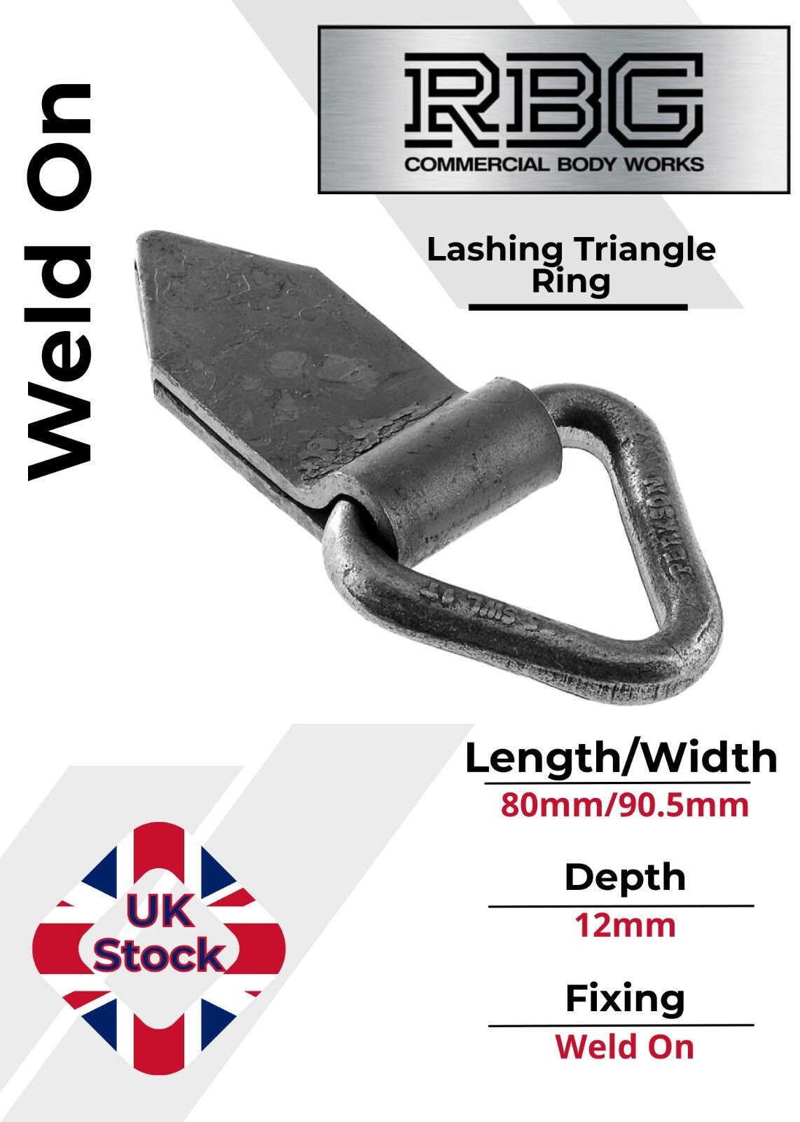 1x Triangular Heavy Duty Lashing Ring Tie Down Weld-on Trailers Recovery Truck