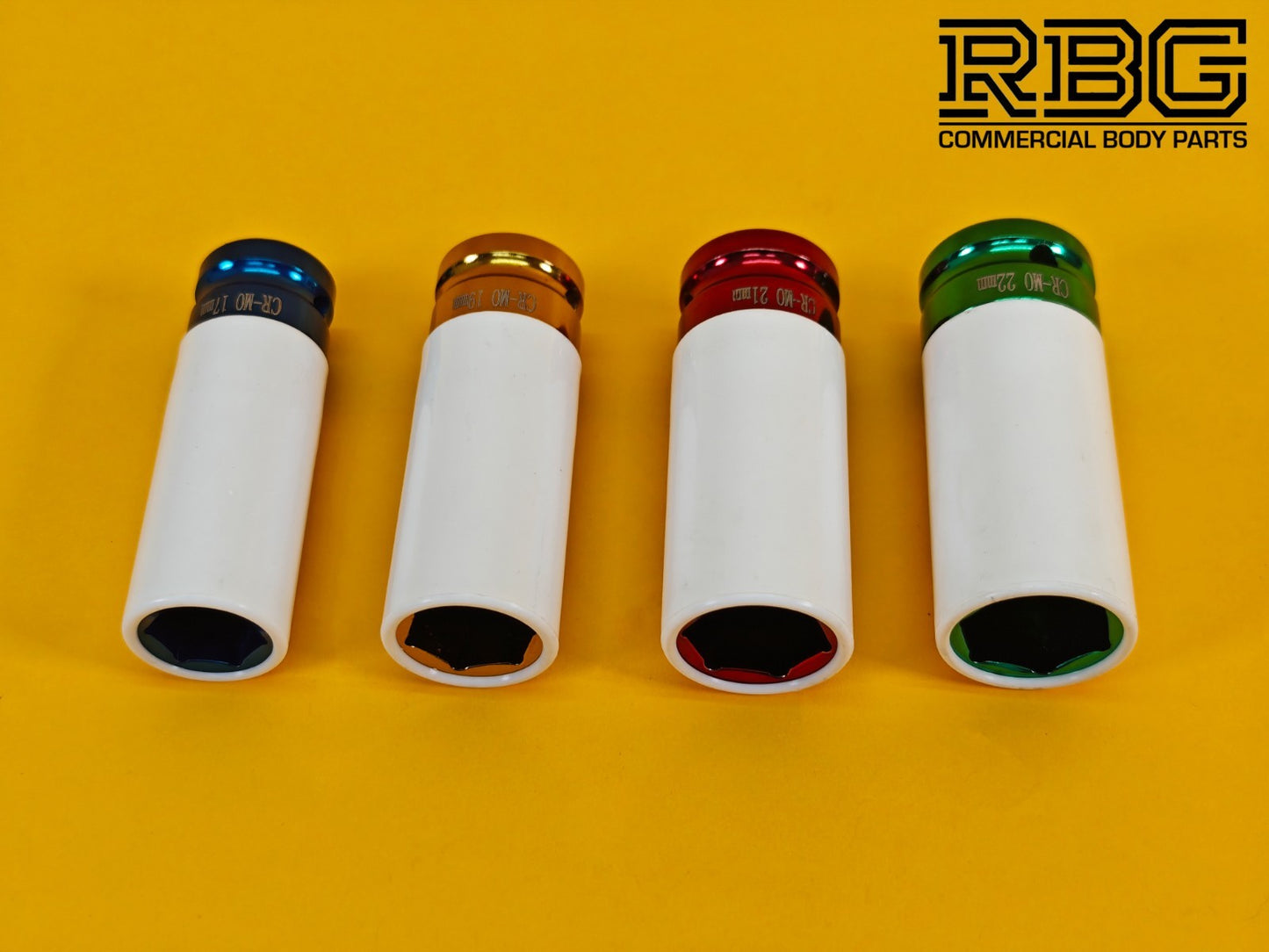 Sockets Set Alloy Wheel Nuts Sleeved Protective Sockets 4 piece 17, 19, 21, 22mm