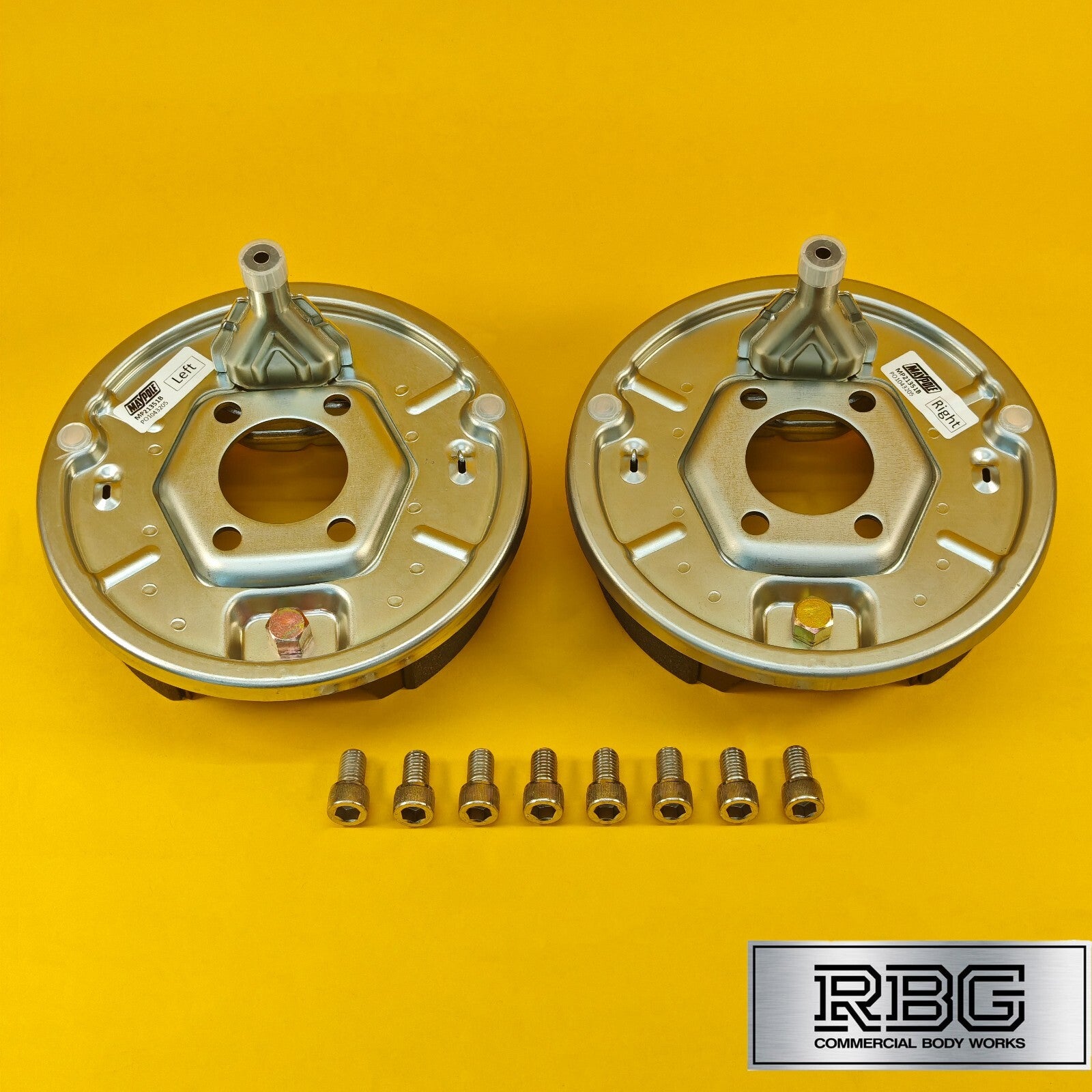 200x50mm Back Plates for Brake Drums Bolt On PAIR Knott Ifor Williams Trailers