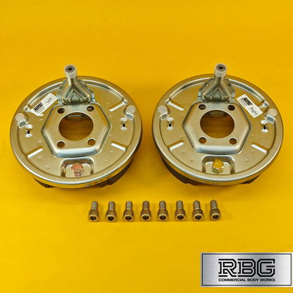 200x50mm Back Plates for Brake Drums Bolt On PAIR Knott Ifor Williams Trailers