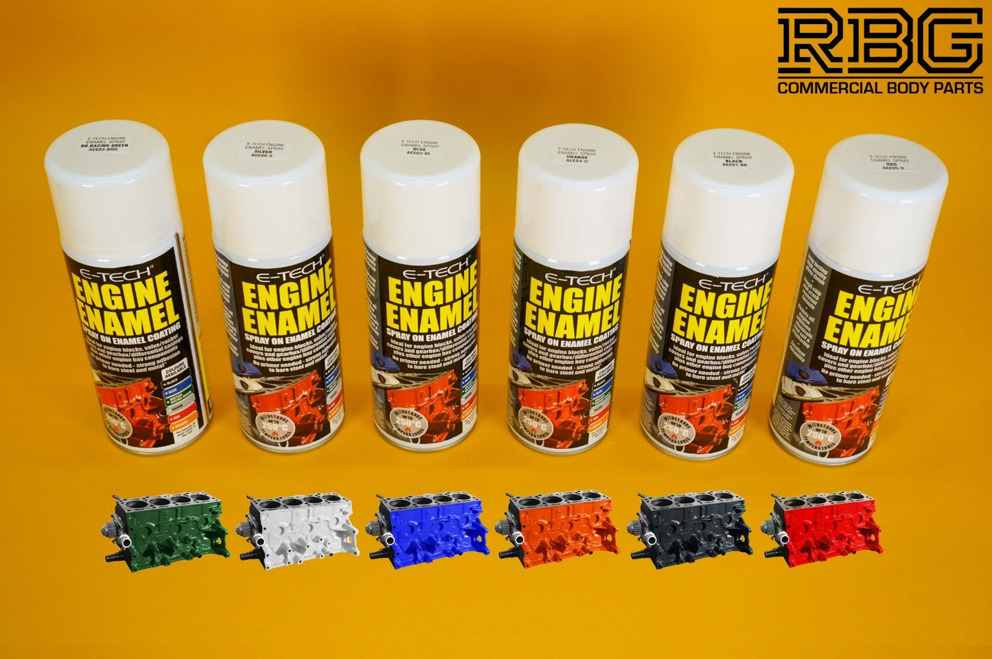 Engine Enamel Spray Coating VARIOUS COLOURS 400ml E-TECH Heat Resistant Paint