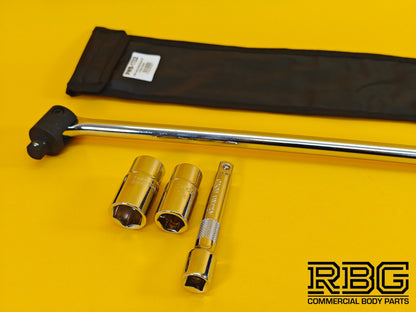 Vehicle Wheel Brace Kit 17/19mm, 21/22mm Pro Dual Size Sockets Protective Gloves