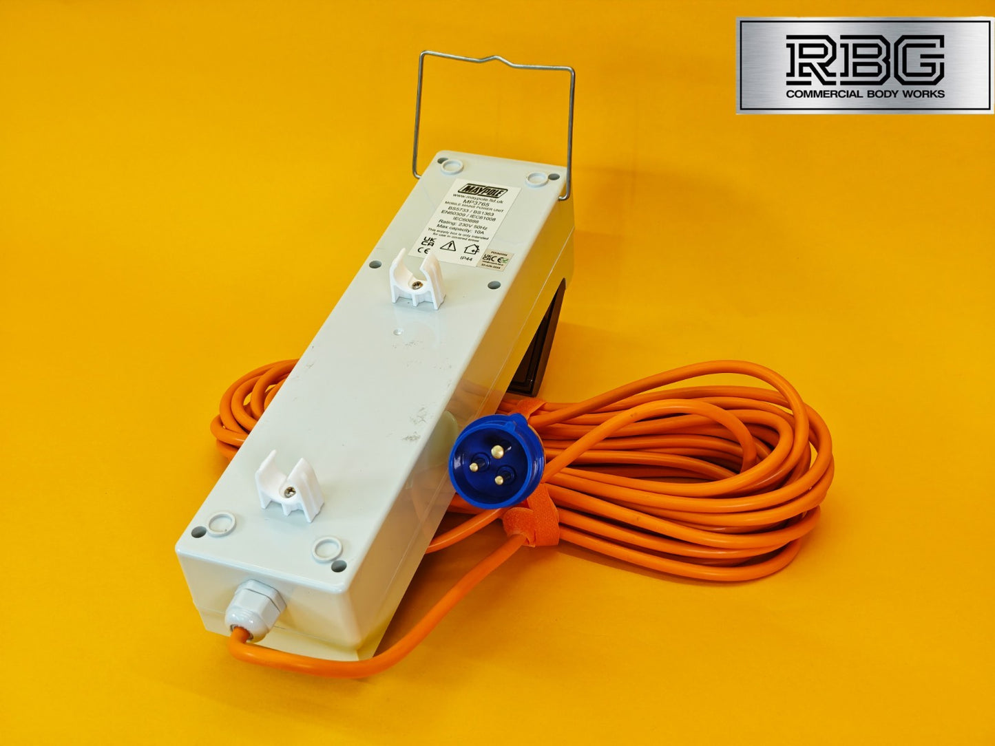 Mobile Mains Power Unit 3 Way 230V 10A RCD Protected Hook Up Caravan Motorhome