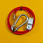 Breakaway Cable Red PVC 1m x 3mm With Carabiner & Clevis for Trailer Caravan UK