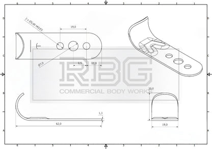 Pressed Steel Rope Hook Small Load Securing Skip Baler Commercial Vehicles