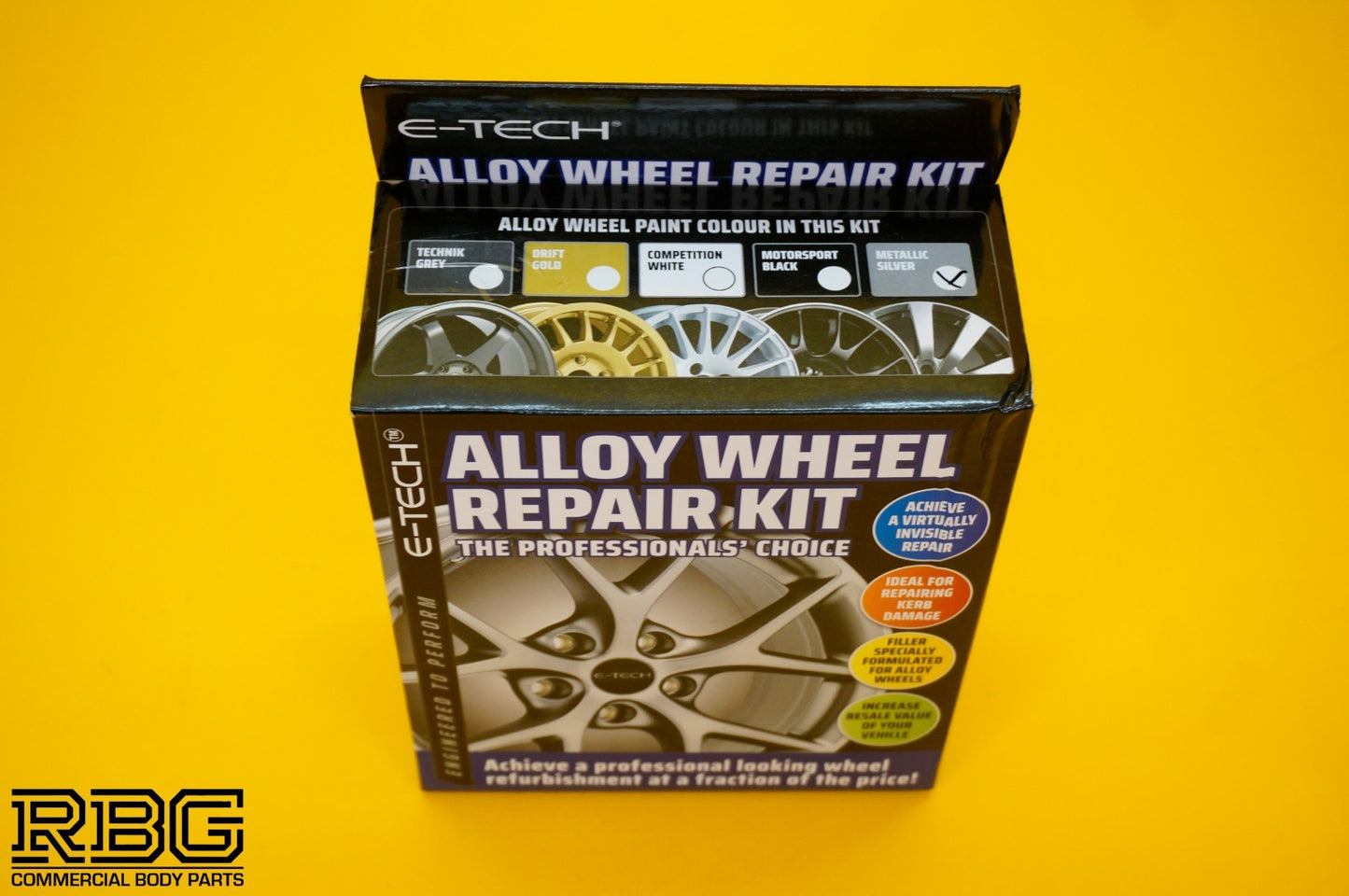 Alloy Wheel Repair Kit SILVER Wheel Spray Paint Refurbishment  + Lacquer E-TECH