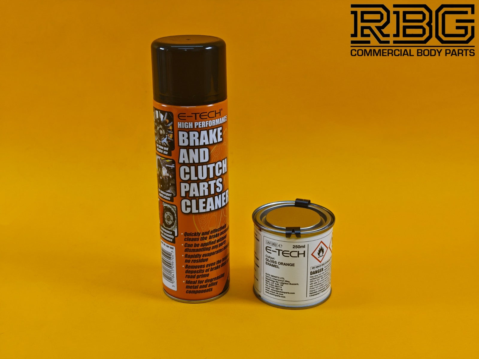 Brake Caliper Paint Kit ORANGE Paint + Cleaner + Brush E-TECH For Car Vehicle