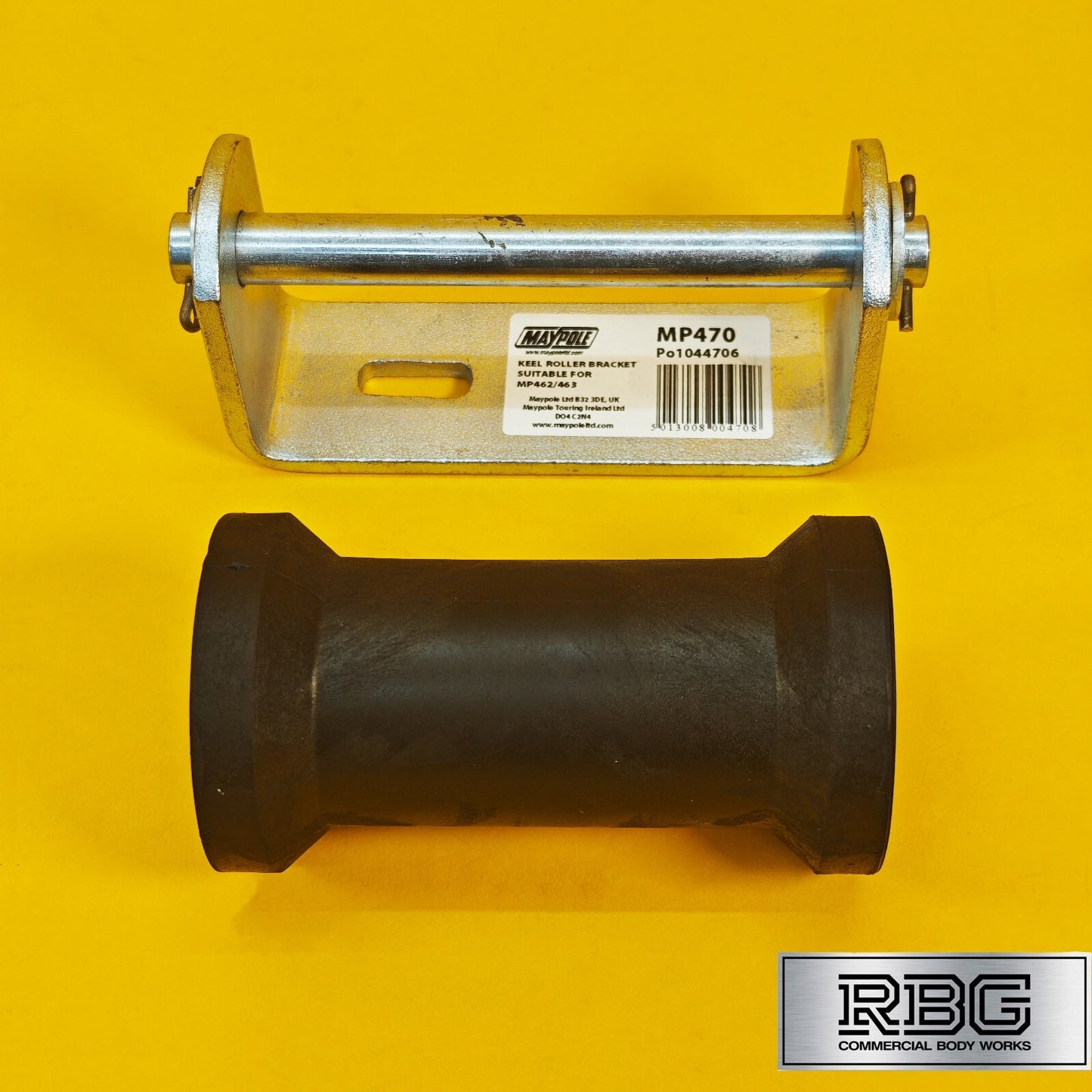 Keel Roller + Bracket 16mm Bore for Boat Trailers Flat Non-Marking Polyurethane