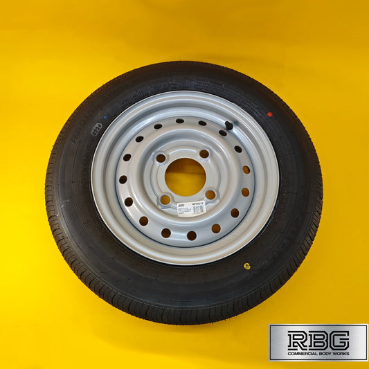 Wheel & Tyre 145/R13 for Maypole MP69193 & MP69213 Trailers 130mm PCD Silver UK