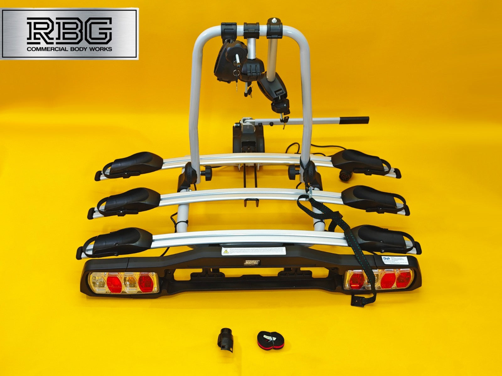 Cycle Carrier 3 Bikes Towball Mounted 45kg Car Rear Tow Bar Ball Tilting Rack UK