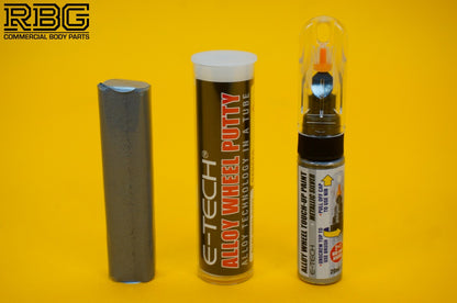 Alloy Wheel Paint Touch-Up Stick SILVER + Repair Putty Filler 10cm Tube E-TECH