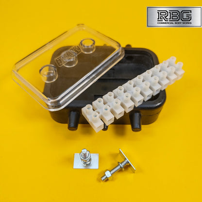 10 Way Junction Box Rubber Waterproof Block for Towing Trailer Caravan 12V & 24V