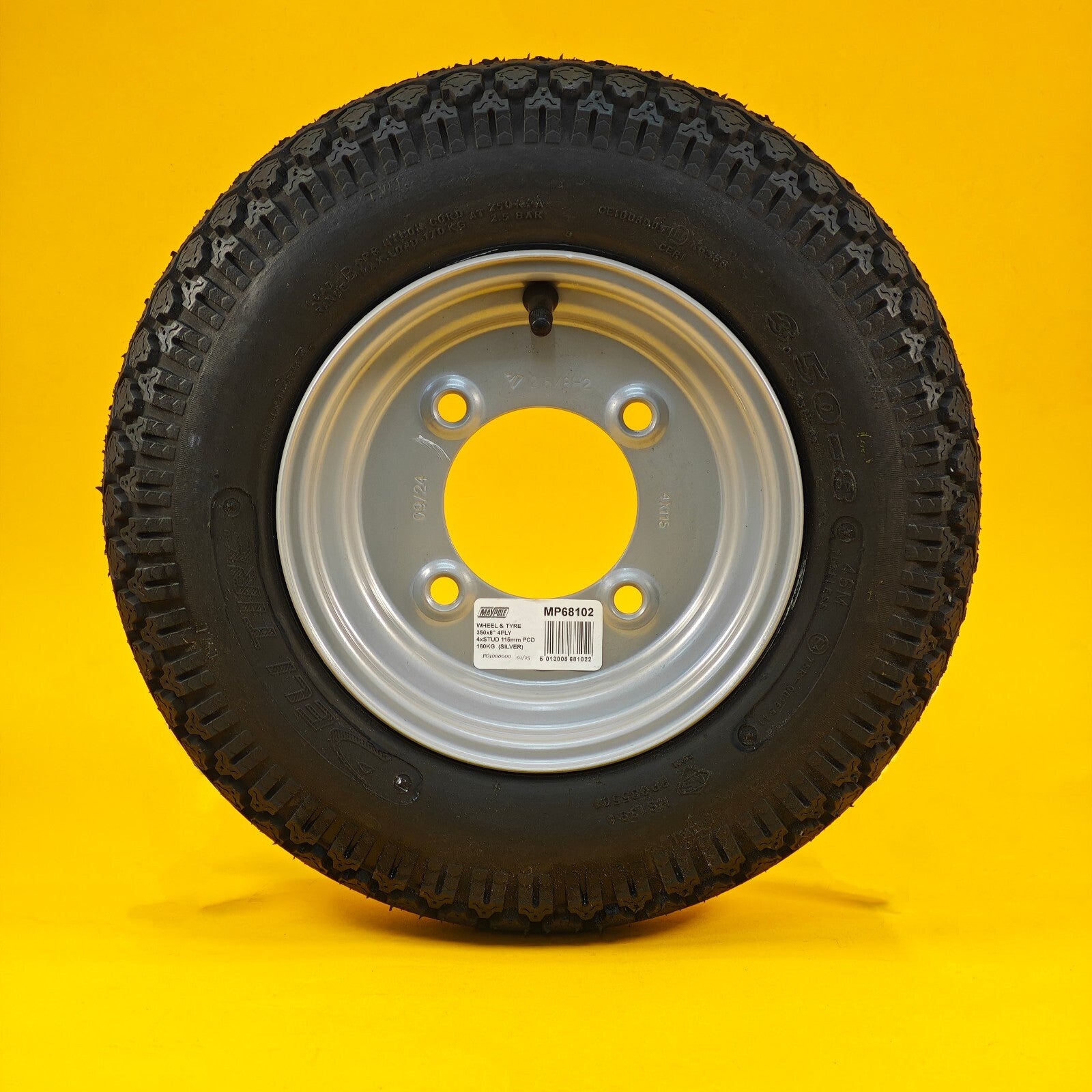 Spare Wheel & Tyre 3.50x8, 350x8 for Erde 102 Maypole 6810 115mm PCD Trailer UK