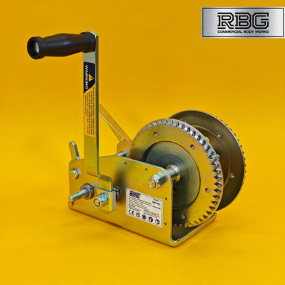 3200Lb Professional Hand Winch 1454Kg With Hand Brake Dual Speed Heavy Duty UK