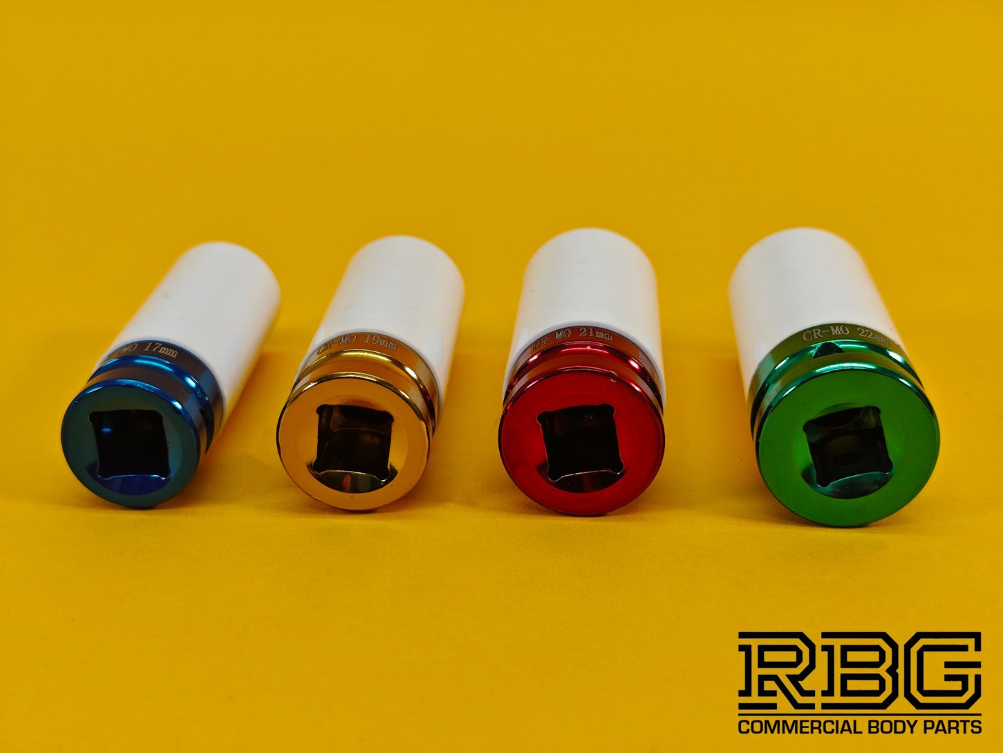 Sockets Set Alloy Wheel Nuts Sleeved Protective Sockets 4 piece 17, 19, 21, 22mm