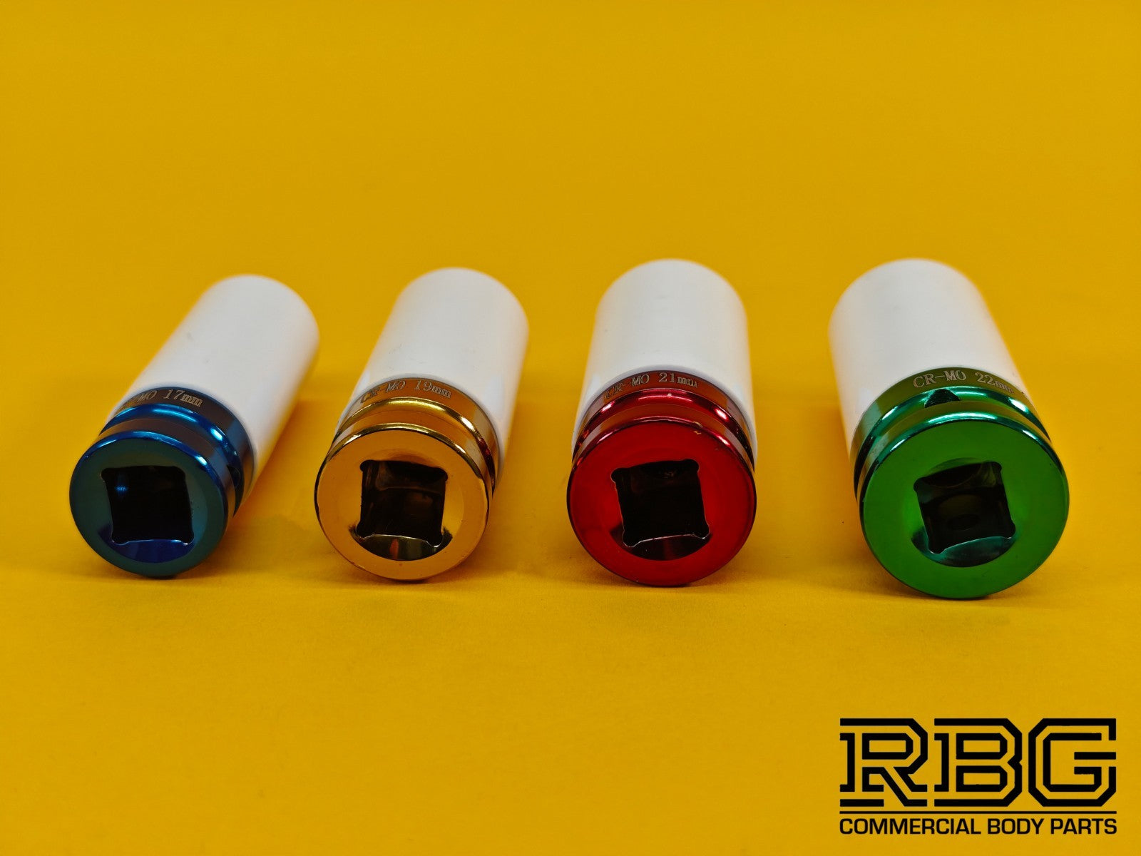 Sockets Set Alloy Wheel Nuts Sleeved Protective Sockets 4 piece 17, 19, 21, 22mm