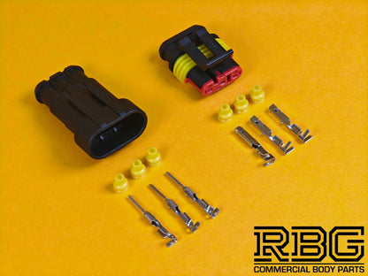 SuperSeal Connector Pair Assembly AMP 3 Way Female/Male Wiring Waterproof IP67