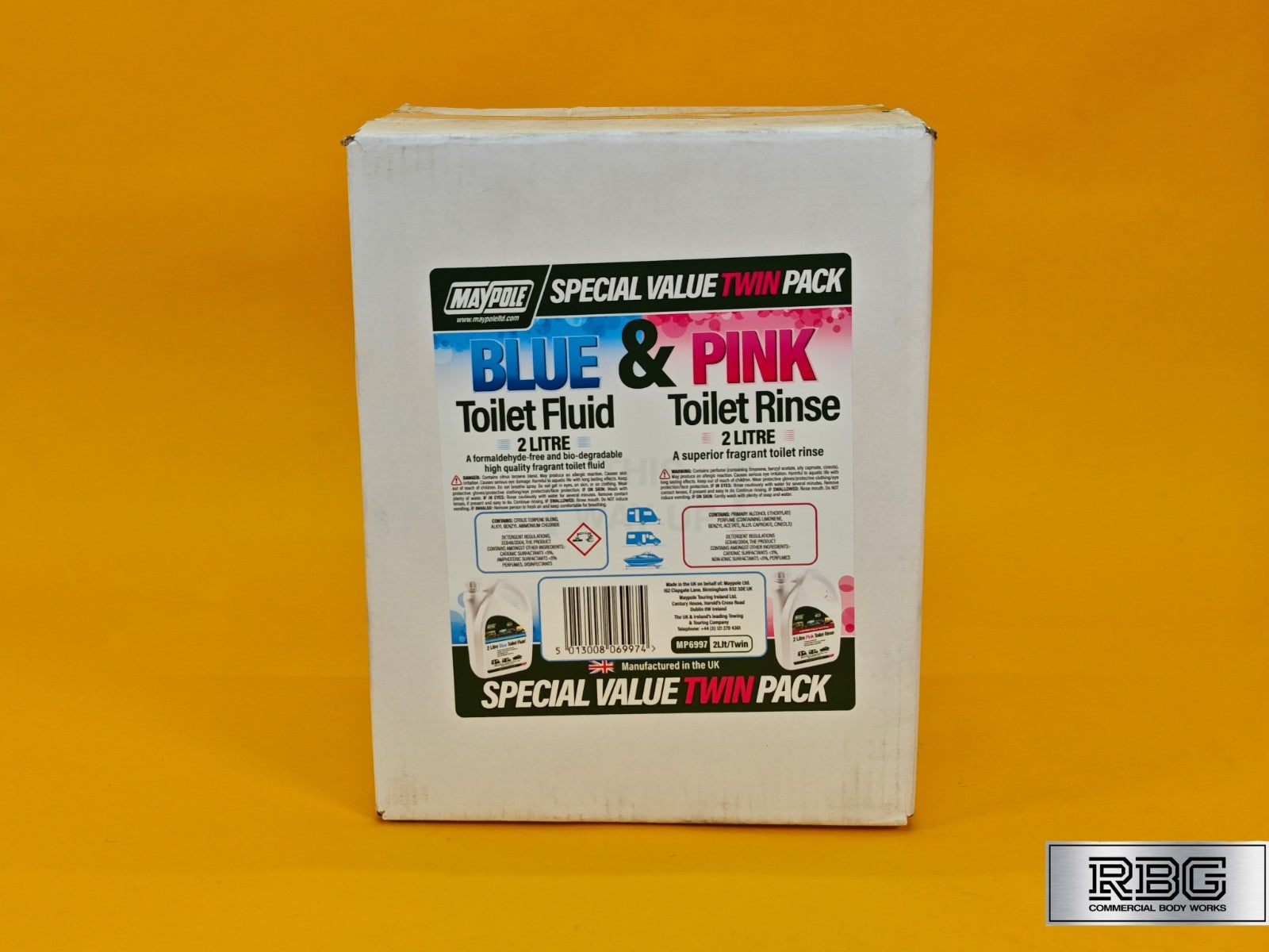 Toilet Rinse & Fluid Twin Pack 2L Superior Cleaner for Caravan Motorhome or More