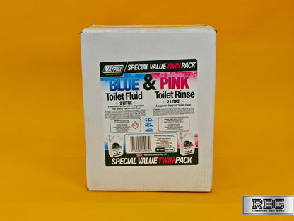 Toilet Rinse & Fluid Twin Pack 2L Superior Cleaner for Caravan Motorhome or More