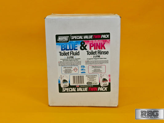 Toilet Rinse & Fluid Twin Pack 2L Superior Cleaner for Caravan Motorhome or More