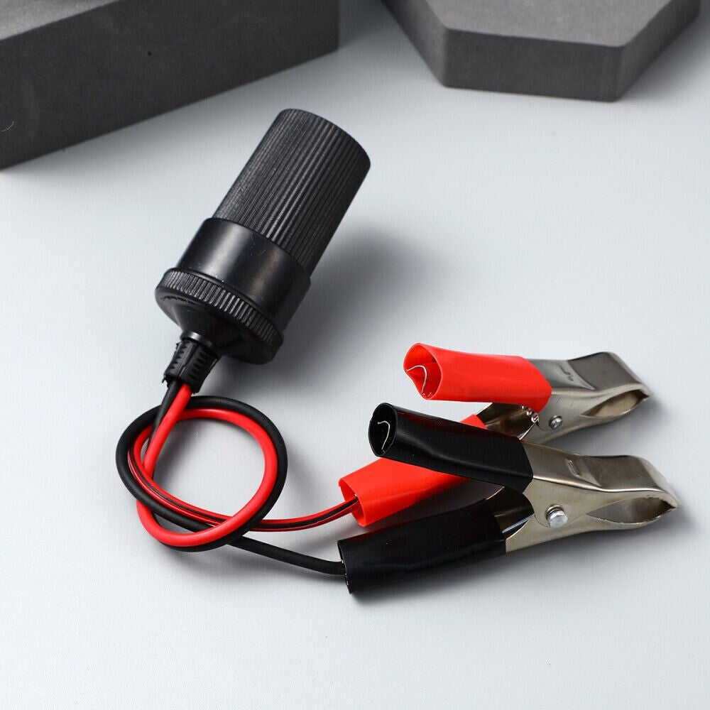 Car Battery to Power Plug Adapter Cable Folder, Auto Battery Alligator Clip
