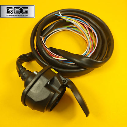 13 Pin Socket Assembly With 2m Pre-Wired Sheathed Cable Professional Towing UK